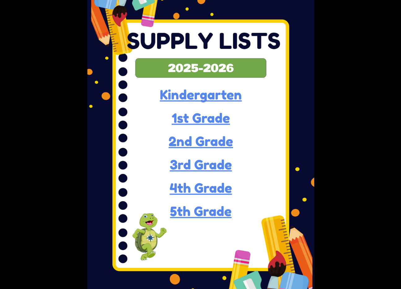  School Supply Lists 25-26